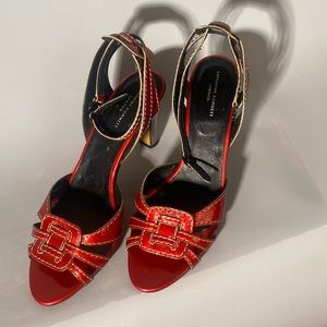 Katherine Hamnett Vintage Red Open Toes Heels